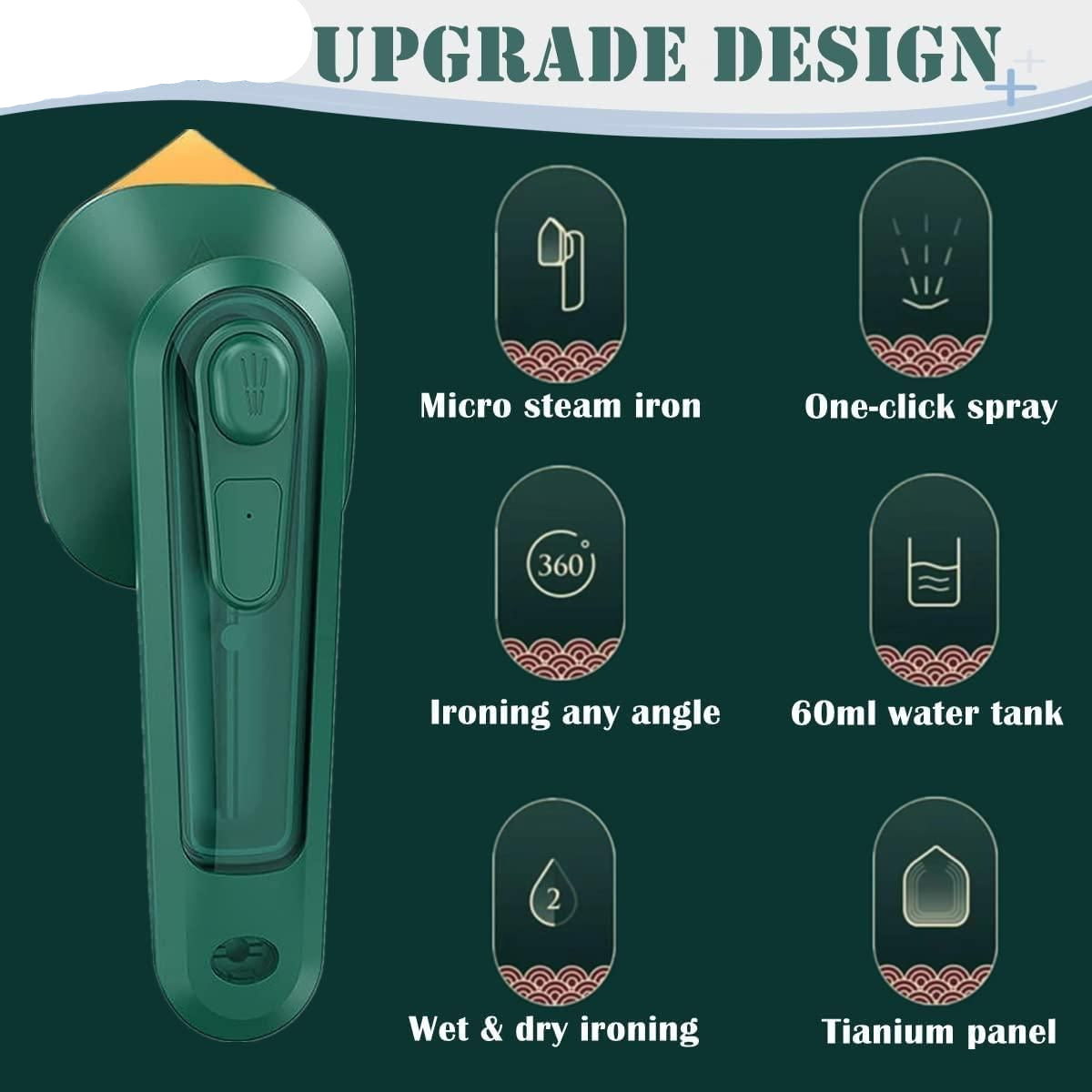 Mini Steamer Iron 110 W (Green)